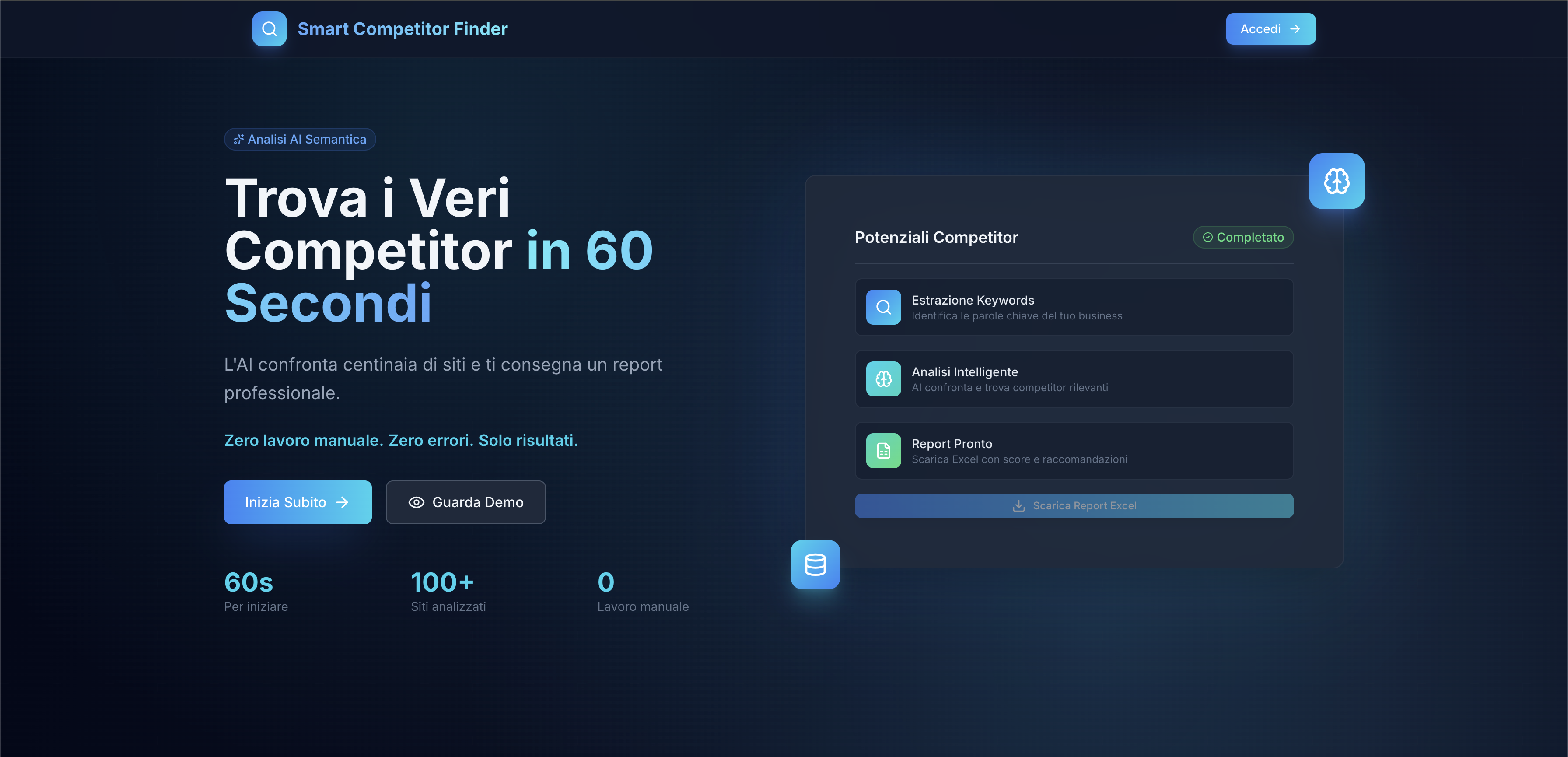 Smart Competitor Finder Interface